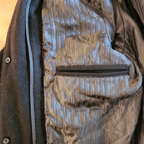 Johnston & Murphy Wool Car Coat Jacket Topcoat Men Size Medium Black Lined EUC - Picture 7 of 8
